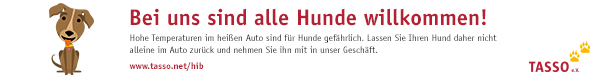 „Hunde willkommen“-Banner zur Aktion „Hunde im Backofen“